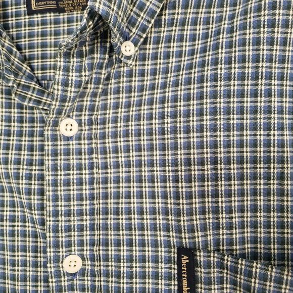 Abercrombie & Fitch Men's Large Long Sleeve Button Down Button Collar Shirt - Picture 5 of 10